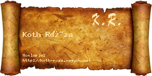 Koth Róza névjegykártya